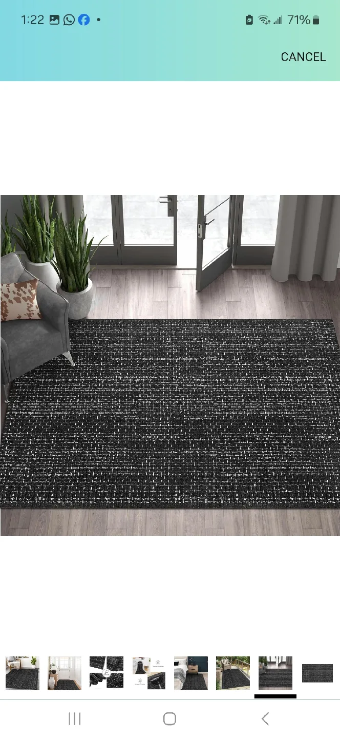 Black & White Woven Rug - Eco-Friendly & Washable runner image indicator(5)