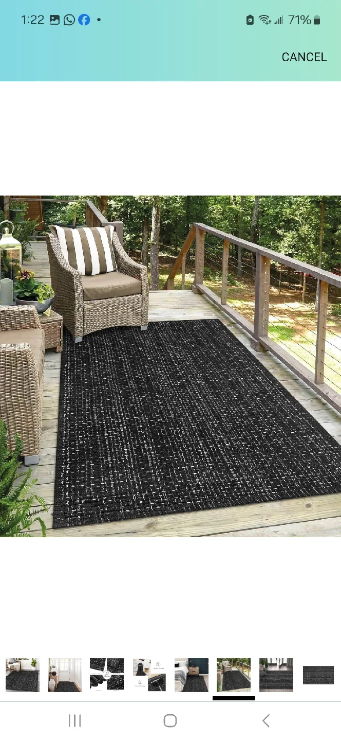 Black & White Woven Rug - Eco-Friendly & Washable runner image indicator(6)