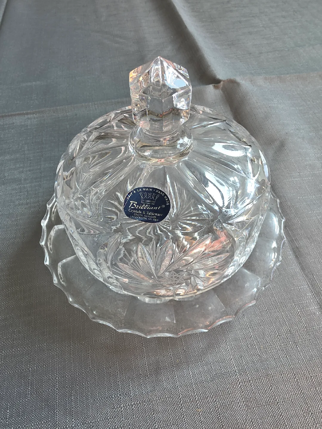 Brilliant zpinwheel Crystal Butter Dish with Lid thumbnail