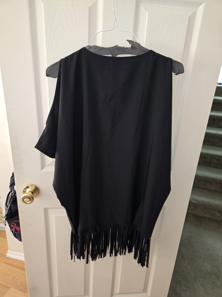 Black Beach Cover-Up with Fringe - photo 2