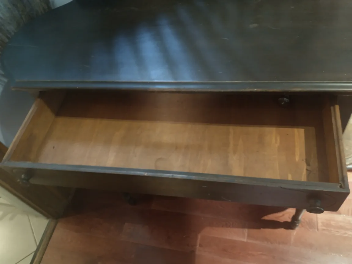 Vintage real wood cabinet with hand painted flowers image indicator(4)