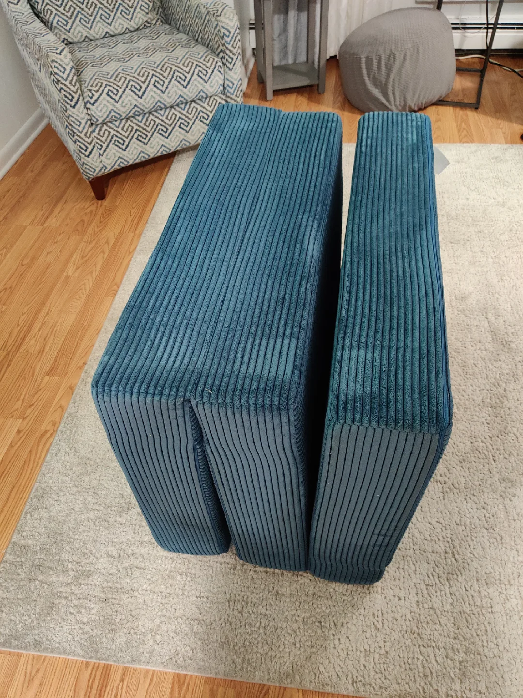 Corduroy Blue Folding Mattress image indicator(2)