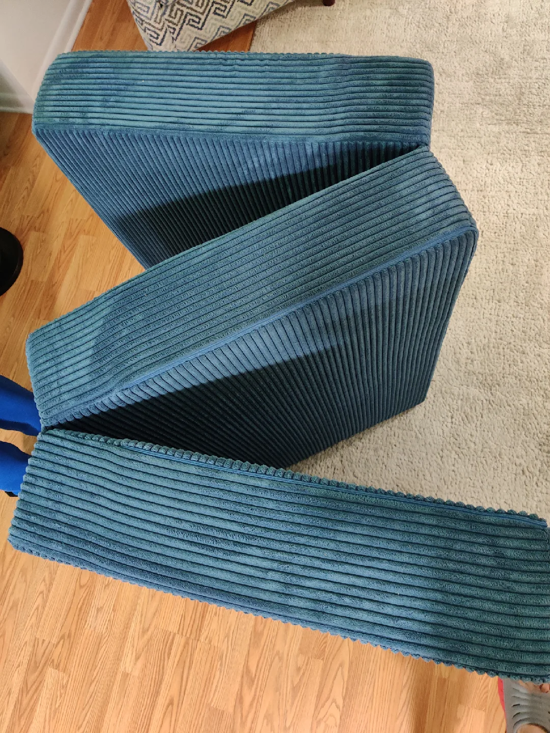 Corduroy Blue Folding Mattress image indicator(3)