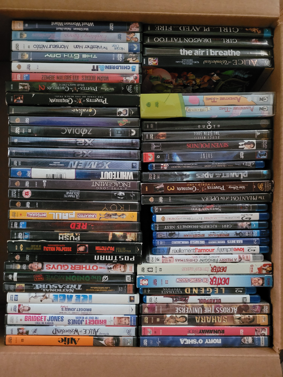 Box of Assorted DVDs and Blurays- Movies and TV Shows