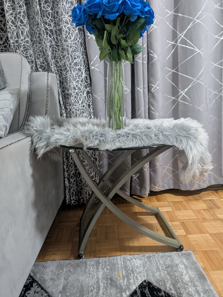 Home Decor Items: Rug, Curtains, and Coffee Table image indicator(5)