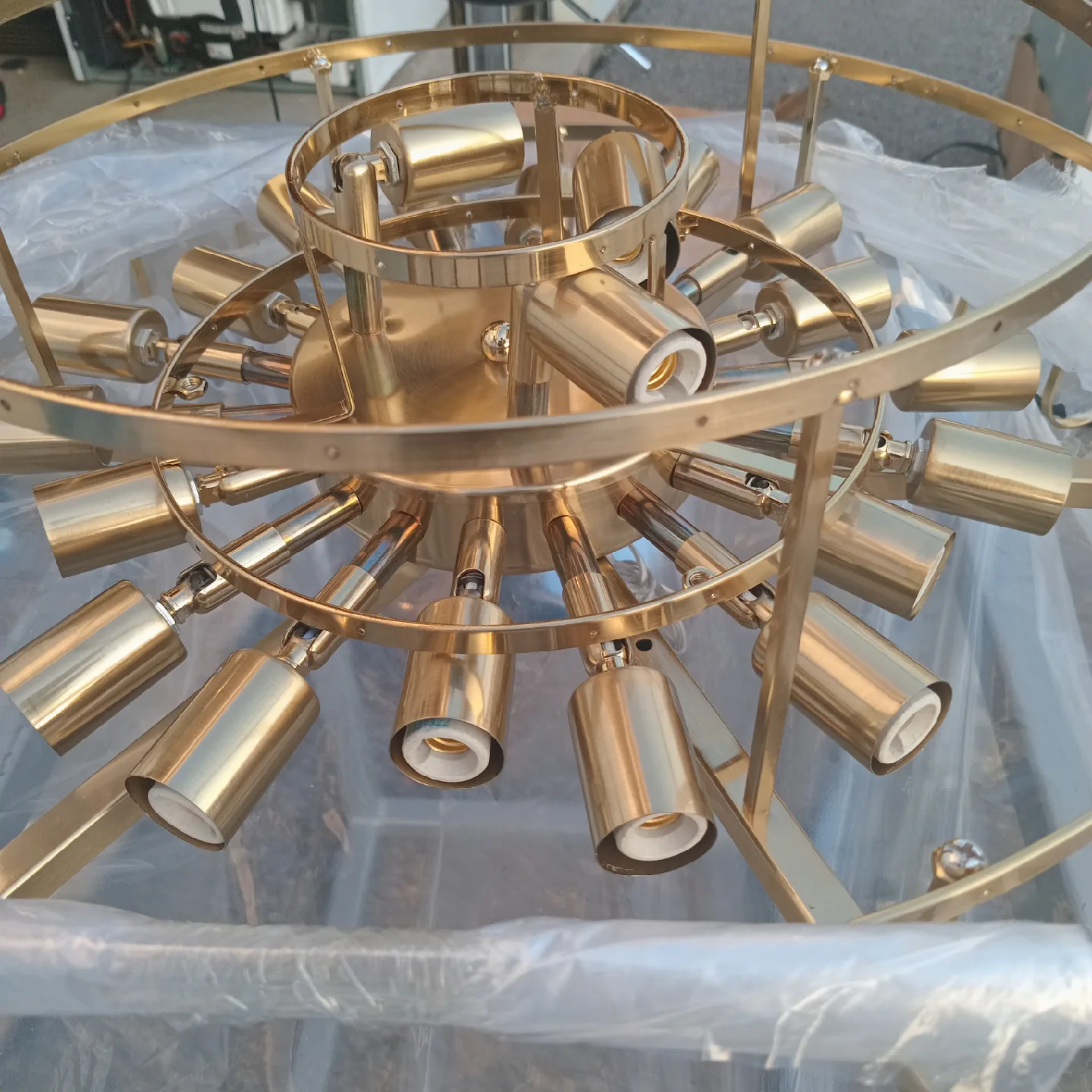 Gold Sputnik Style Chandelier thumbnail