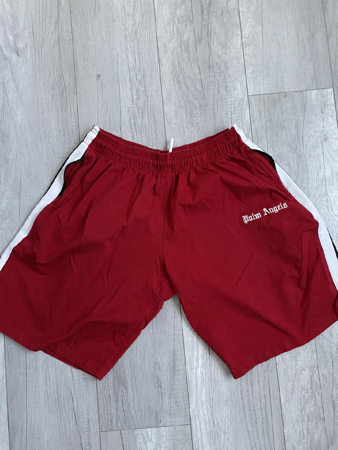 Palm Angels Shorts - Red/White, Size S - photo 2
