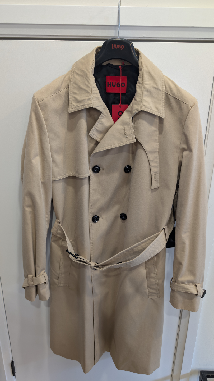 HUGO Double-Breasted Belted Trench Coat - photo 3