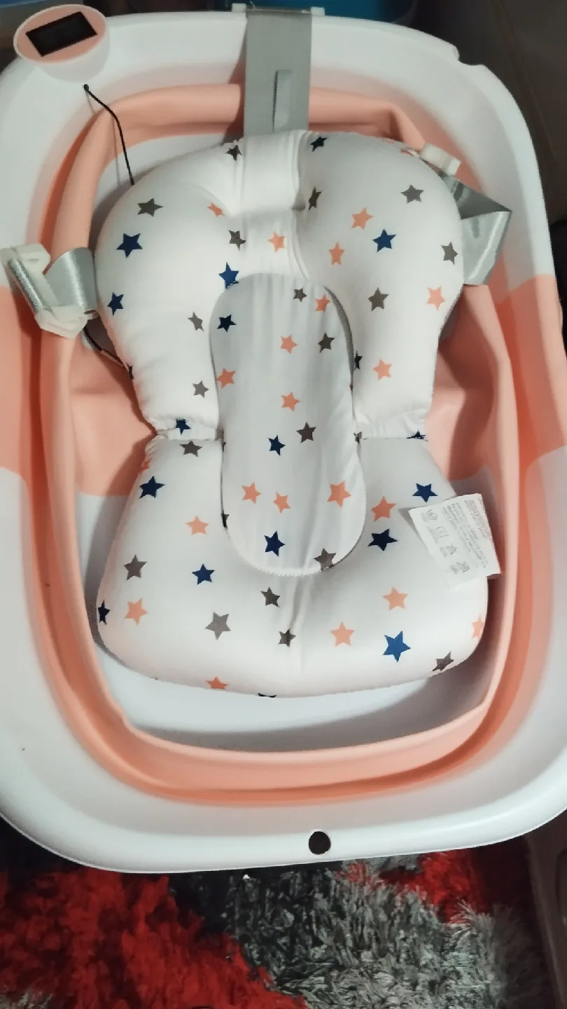 Collapsible Baby Bathtub - White & Pink thumbnail