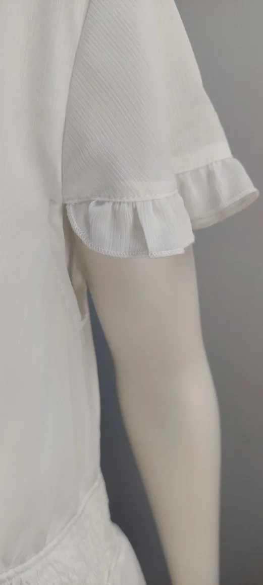 NEW - White Ruffle Mini Dress MEDIUM image indicator(4)