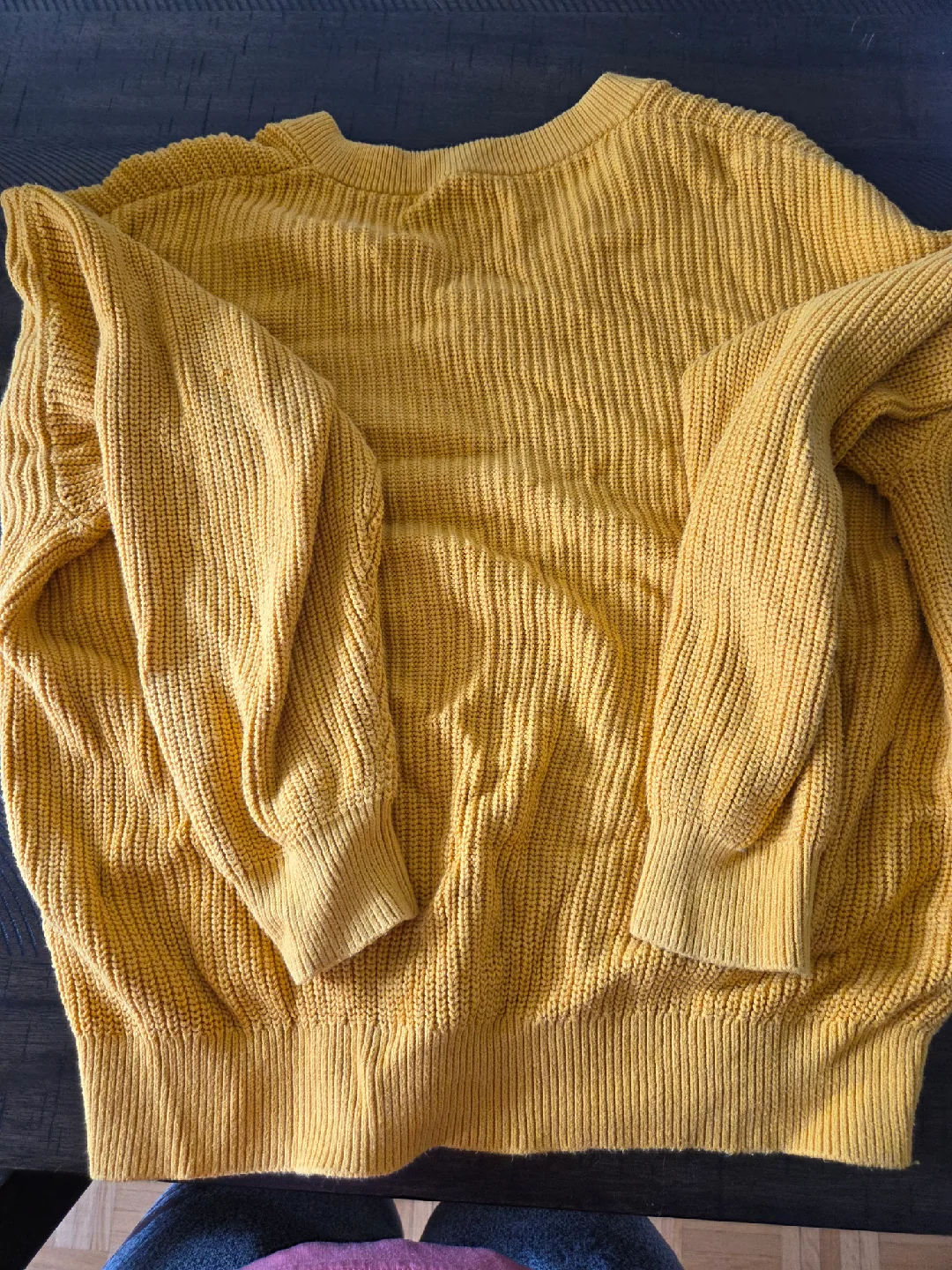 TNA Yellow V-Neck Sweater - Size Small 🥕 image indicator(4)