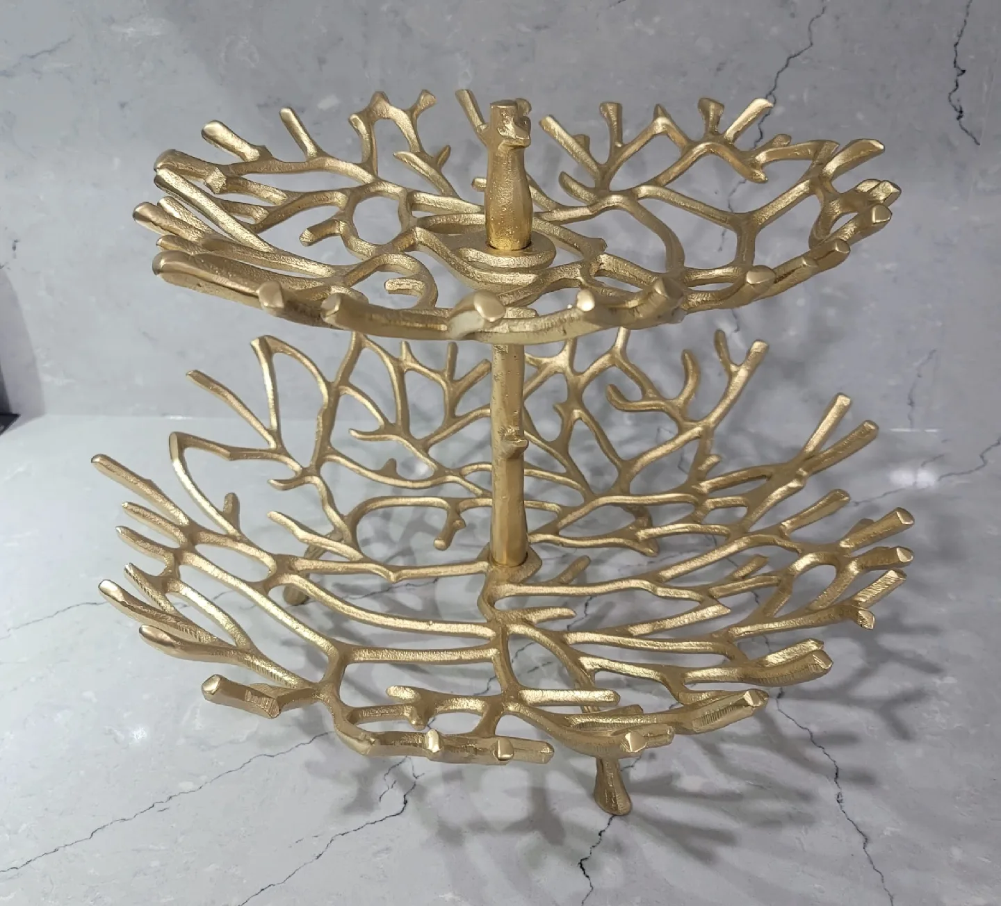 Gold Decorative Two-Tiered Stand thumbnail