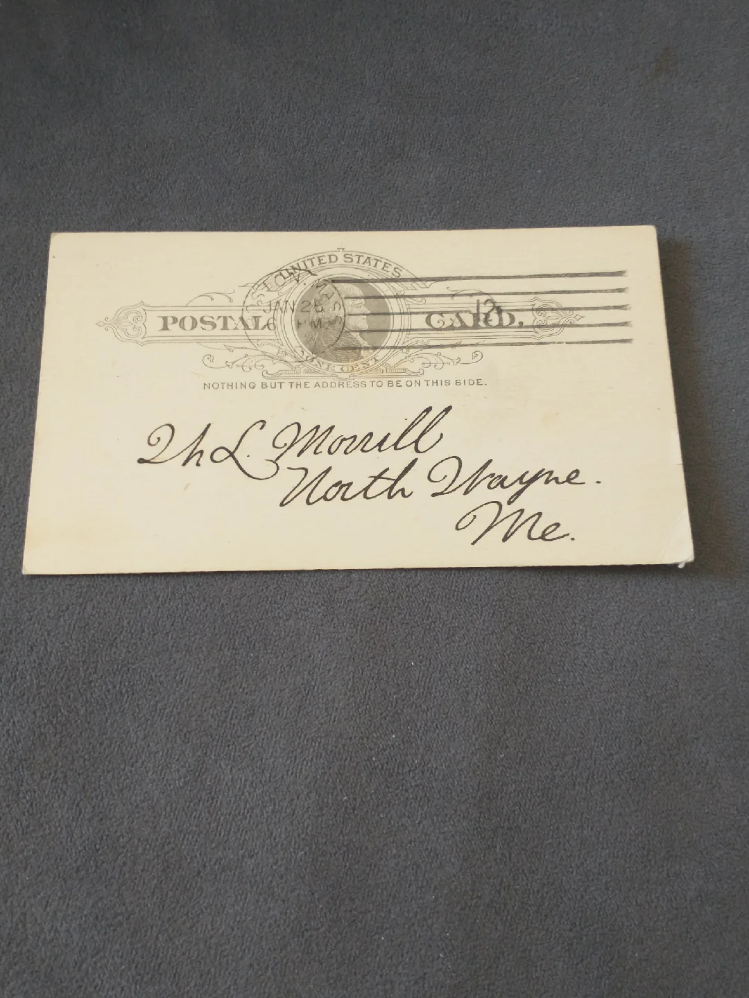 Beautiful USA postal card 1906 Massachusetts to Maine thumbnail