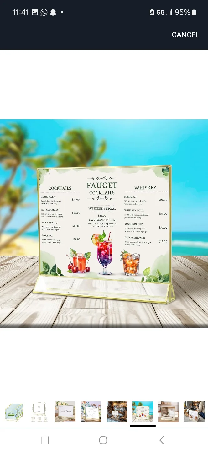 Uniqooo Acrylic Sign Holder 8.5 x 11 inch - 4 Pack image indicator(6)