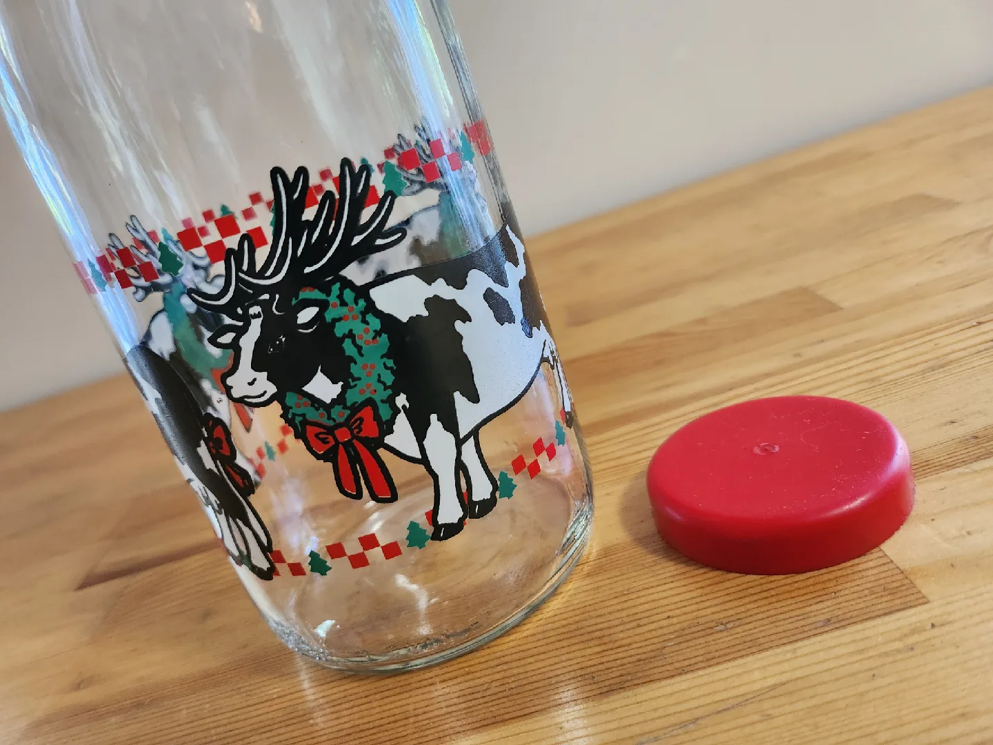 Vintage Christmas Cow Milk Bottle image indicator(2)