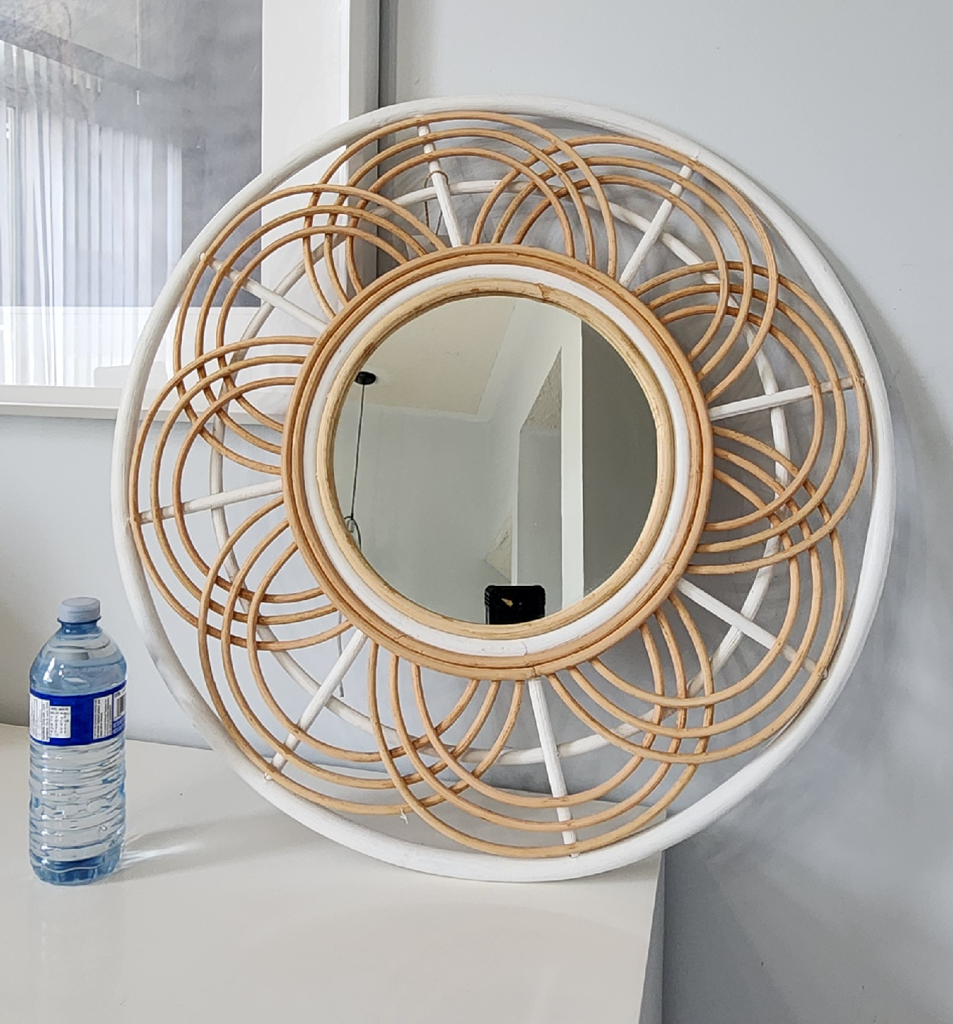 Rattan Mirror (Homesense) - White & Natural