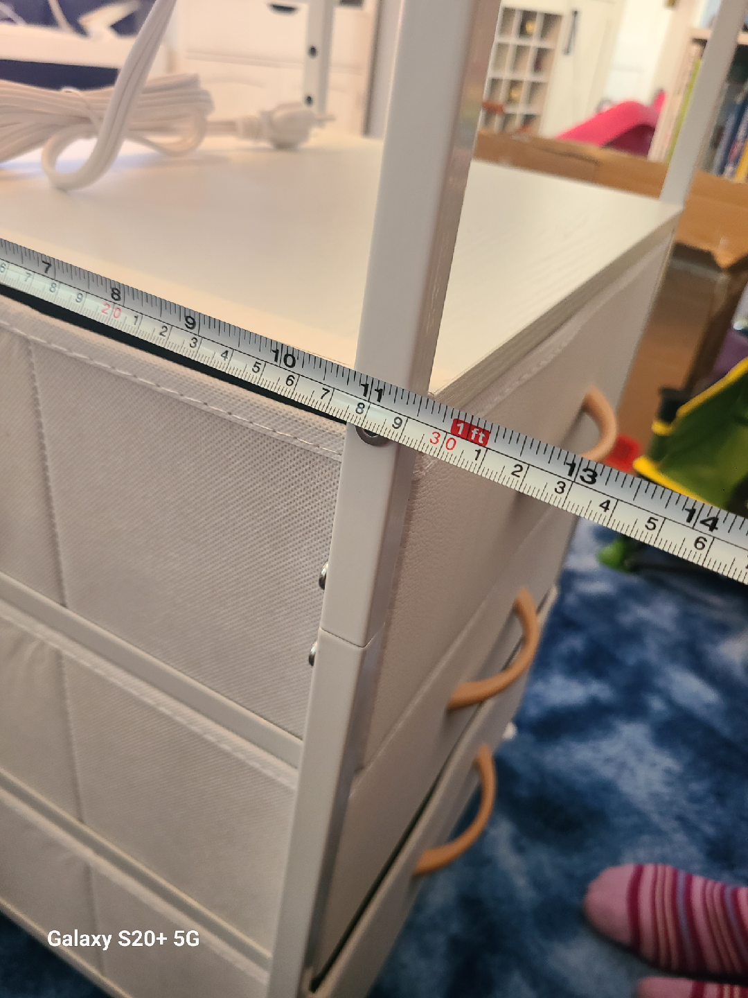 White Nightstand with 3 Drawers & USB Ports - photo 3