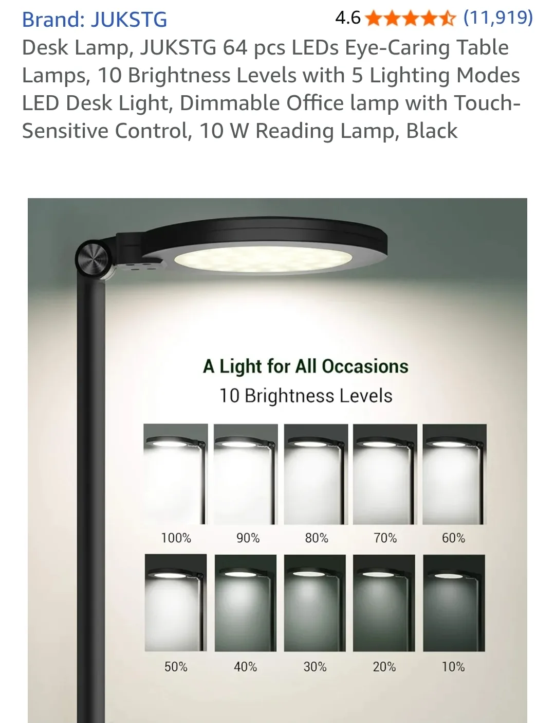JUKSTG LED Desk Lamp - Black thumbnail