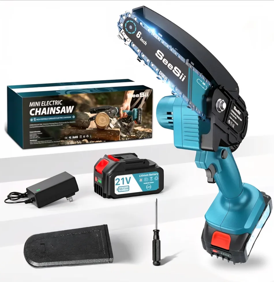 SeeSii Mini Electric Chainsaw 6-Inch - Portable Cordless thumbnail