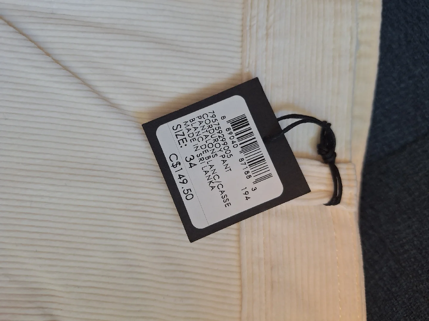 Club Monaco Corduroy Pants - Size 34 image indicator(4)