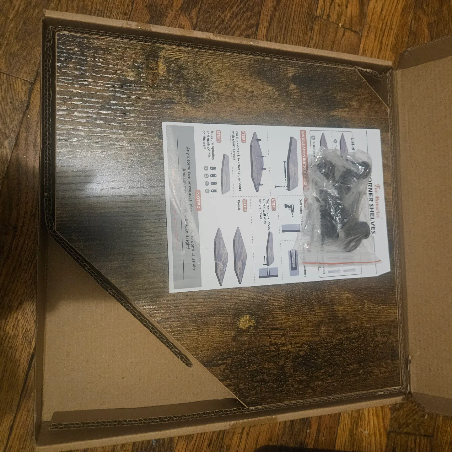 Rustic Brown Corner Floating Shelves (Set of 2) image indicator(2)