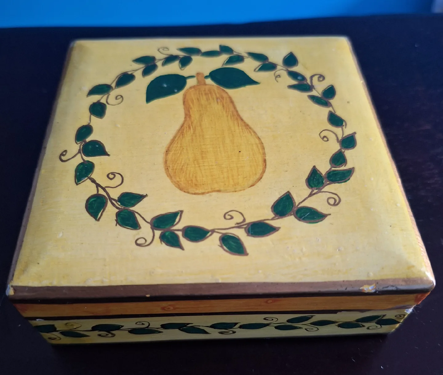 Vintage Hand-painted Pear Coasters with Box thumbnail