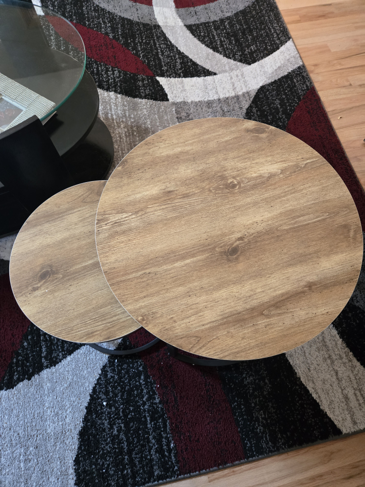 Walnut Nesting Coffee Table Set - Like New! - photo 2