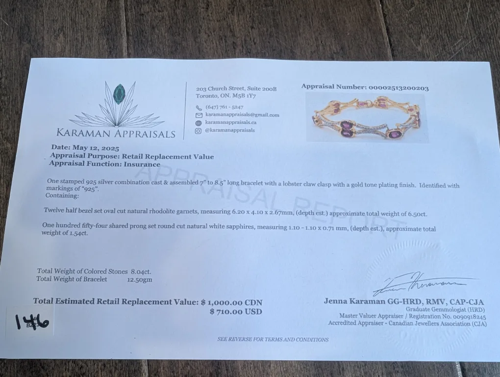 Brand New Silver Garnet & Sapphire Bracelet For Sale image indicator(5)