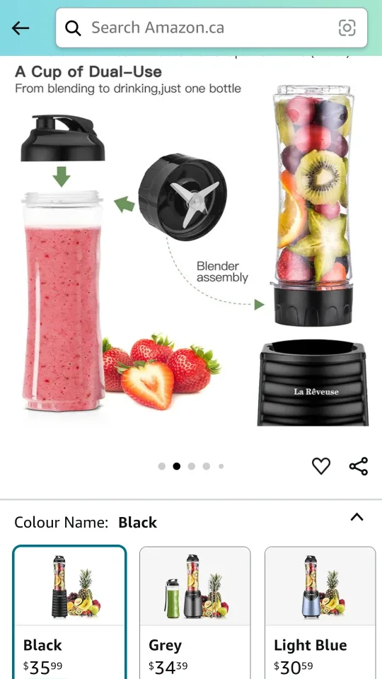 ➡️LaReveuse Smoothies Blender Personal Size 300Watts, 18 oz image indicator(10)