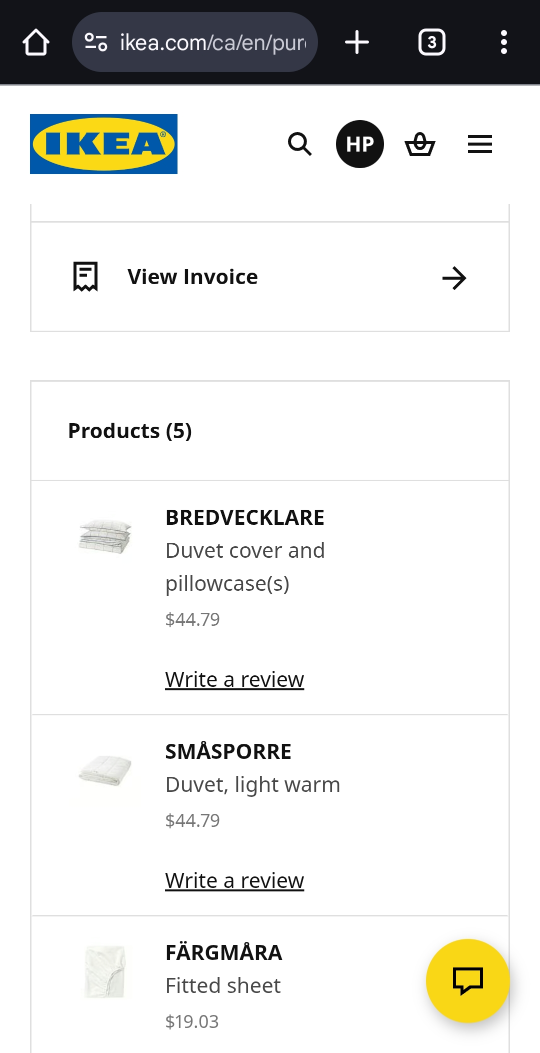 IKEA Duvet + Duvet Cover & Pillowcase set