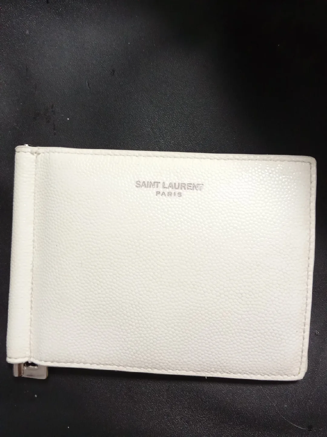 Saint Laurent Paris White Leather Wallet thumbnail