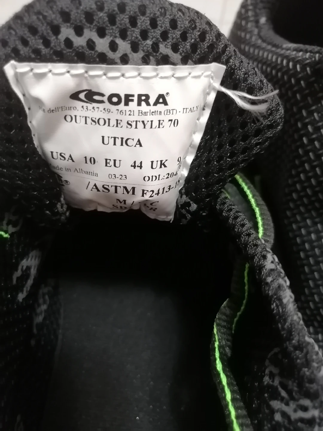 COFRA Utica SD PR Safety Shoes, Men Size 10W - photo 4