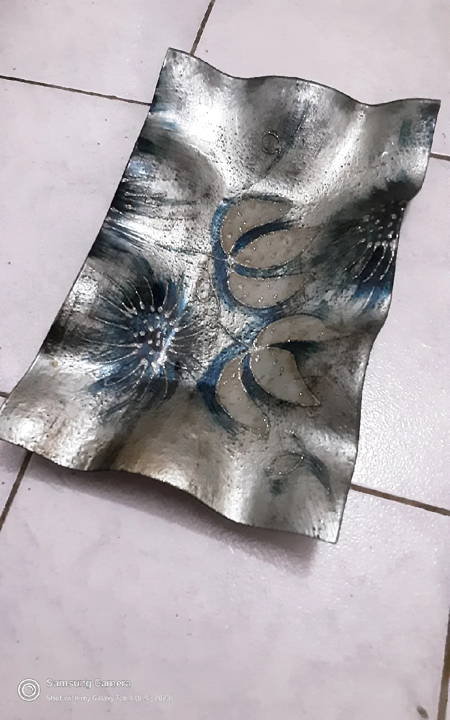 Decorative Silver Plate, made from glass! thumbnail