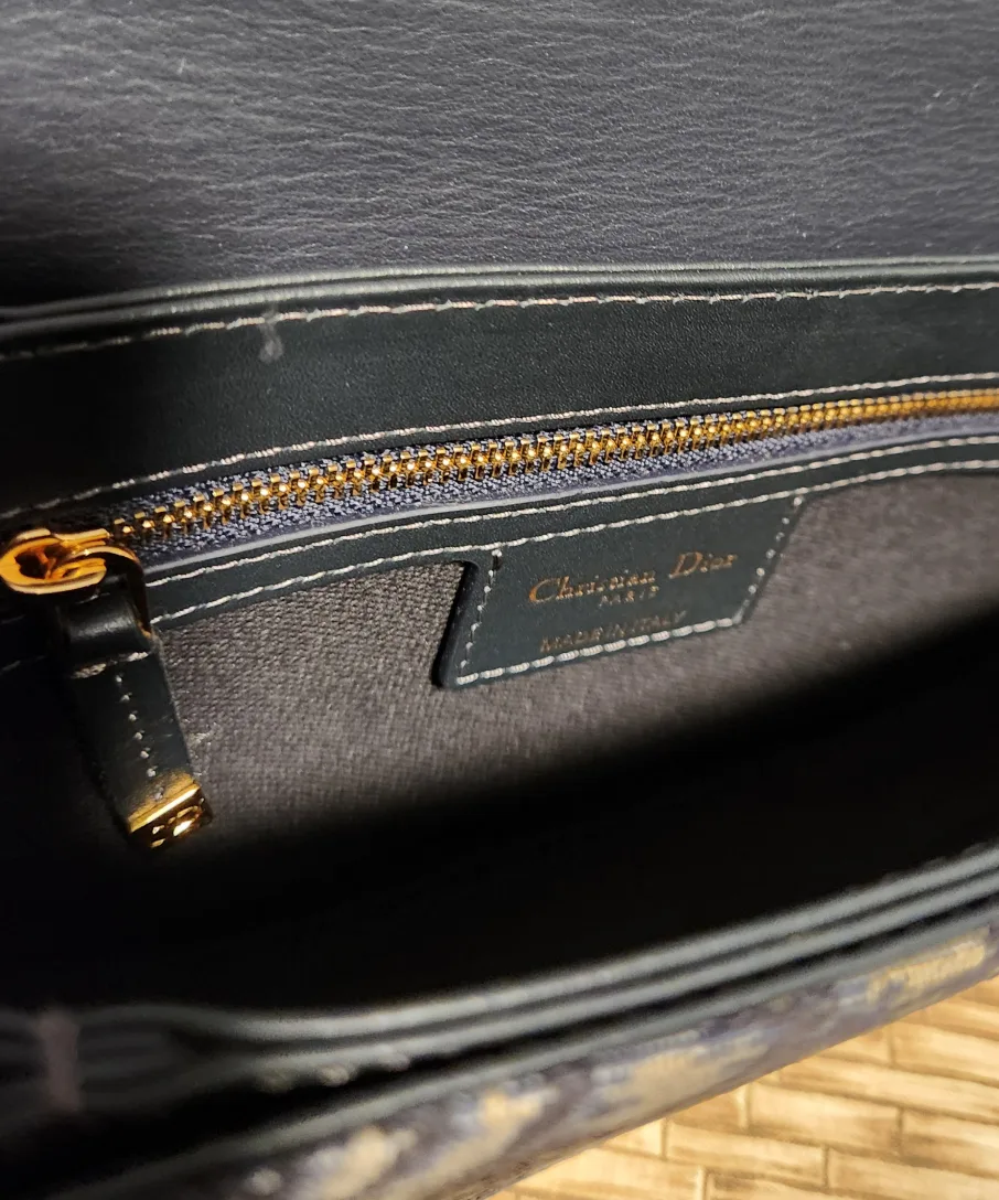 Dior Bobby East-West Bag Blue Dior Oblique Embroidery image indicator(9)