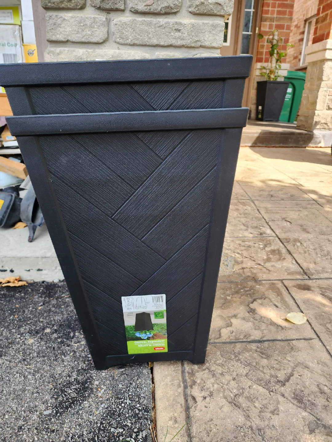 Veranda 20" Black Resin Square Tapered Planter image indicator(2)