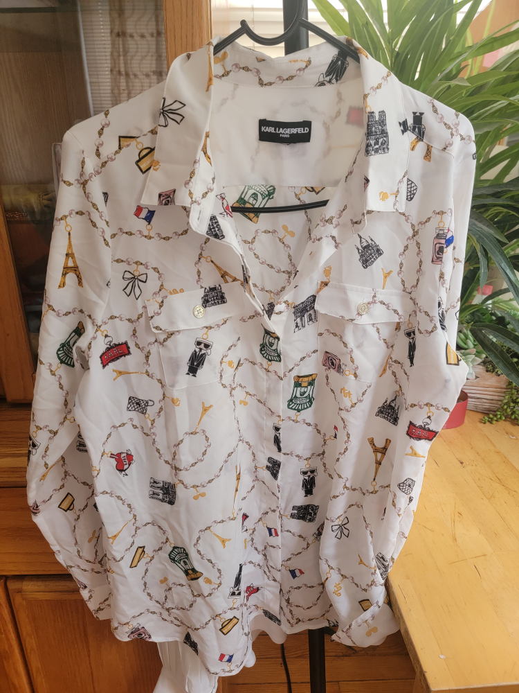 Karl Lagerfeld Paris White Patterned Blouse - photo 3