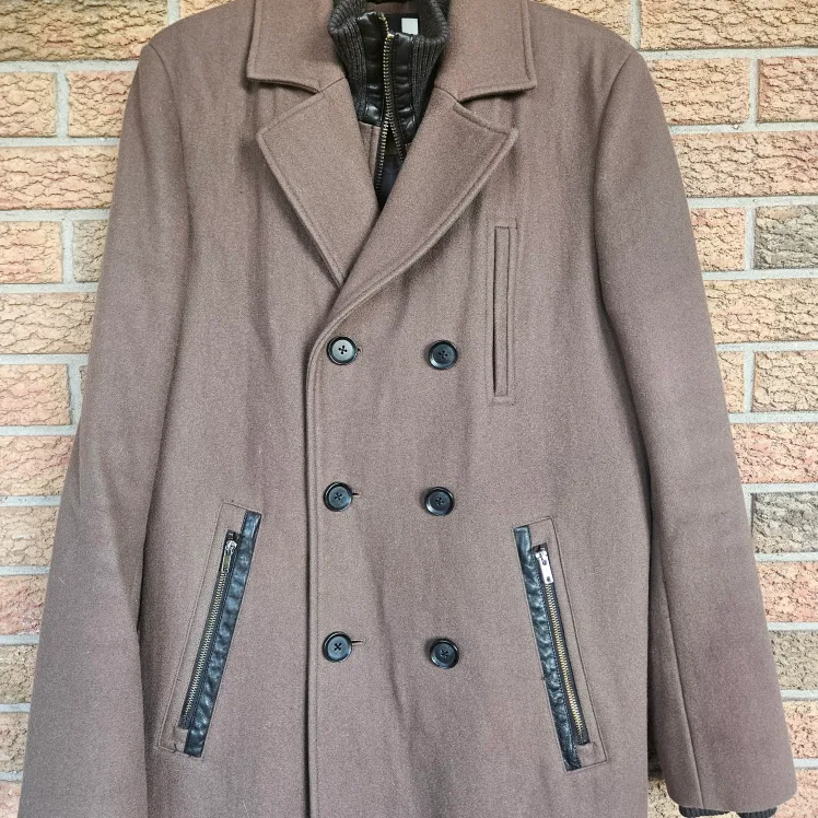 Soia & kyo Brown wool pea coat, Womens Medium image indicator(2)