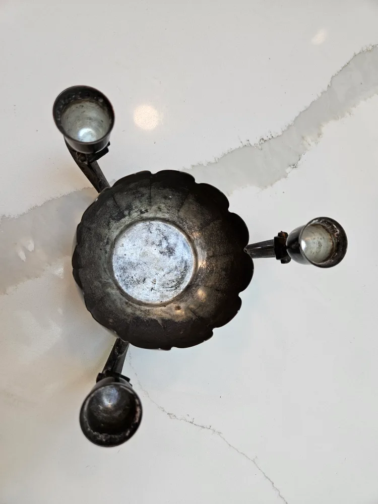 Vintage Silver Plated Candle Holder Art Nouveau Style image indicator(3)