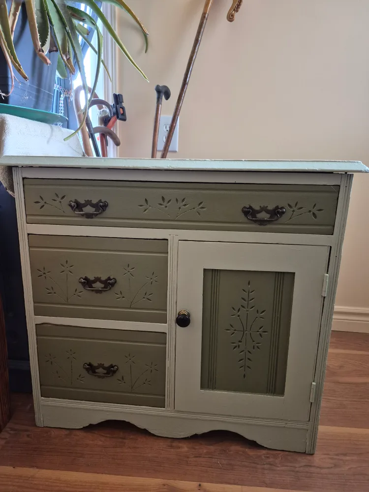 Painted Sage Green Sideboard Cabinet