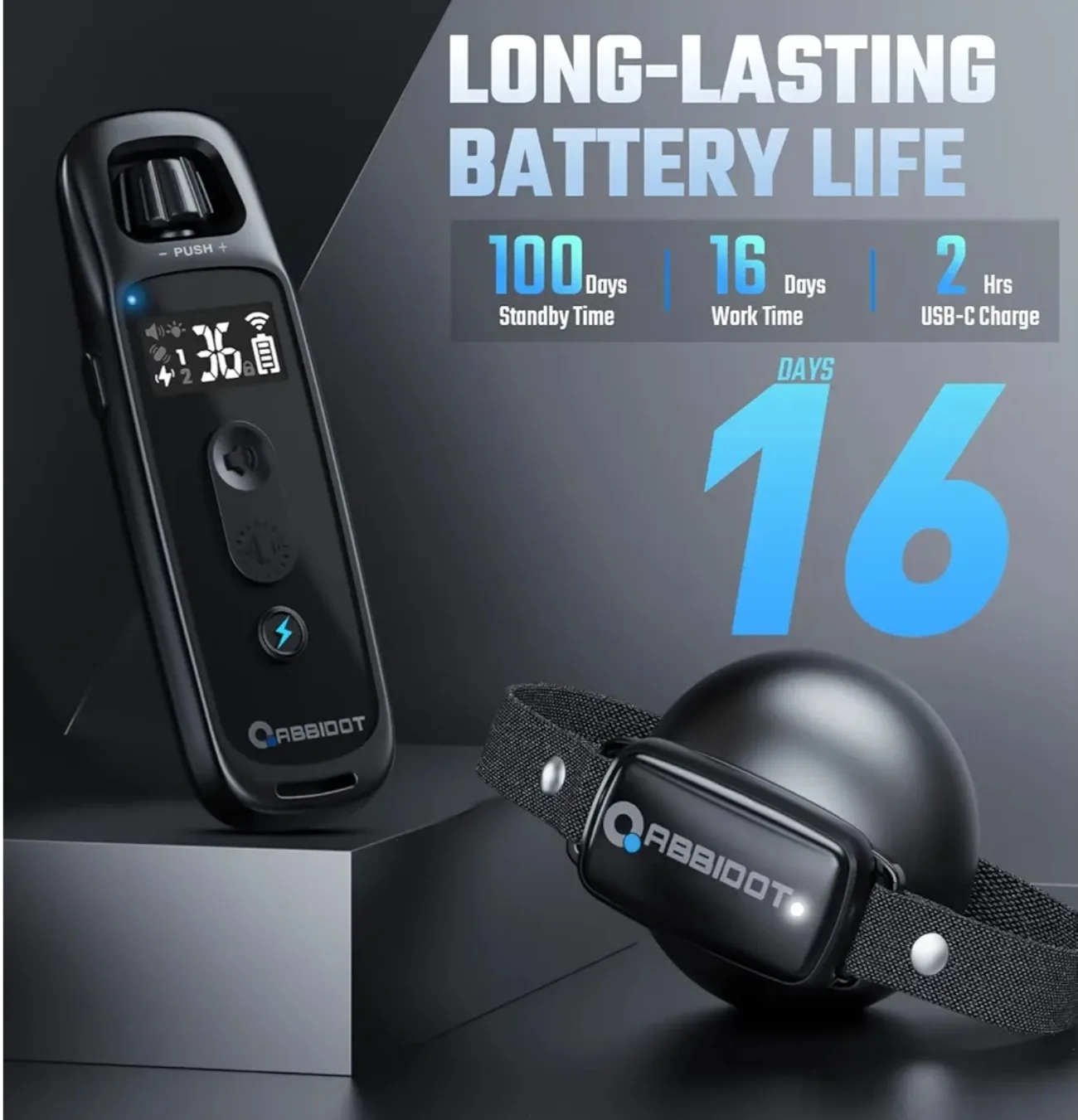 New. Abbidot E-Collar for Dogs 15-120 lbs image indicator(4)