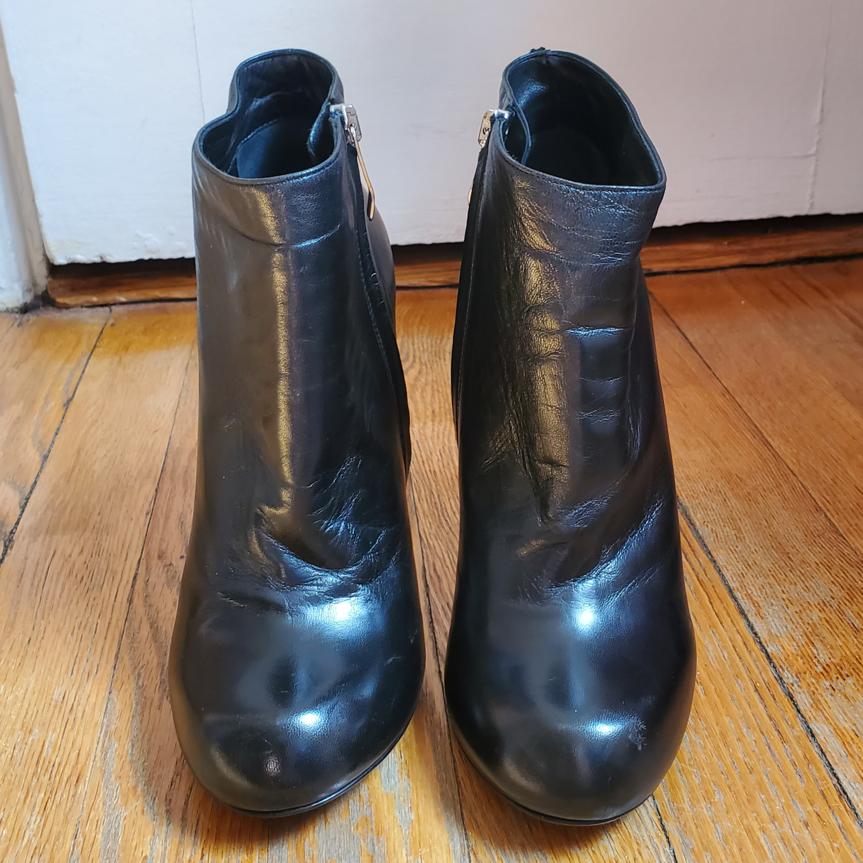 Gianmarco Lorenzi Black Leather Heeled Booties - photo 4