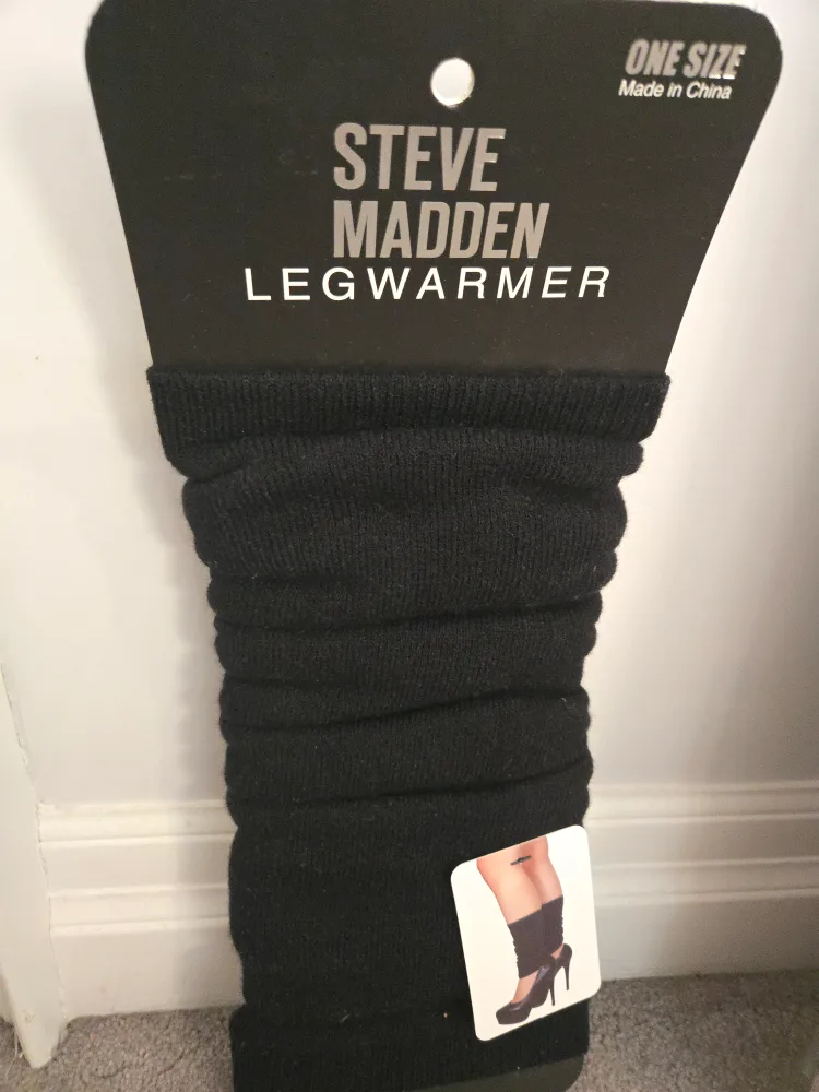 Steve Madden Black Leg Warmers - One Size thumbnail