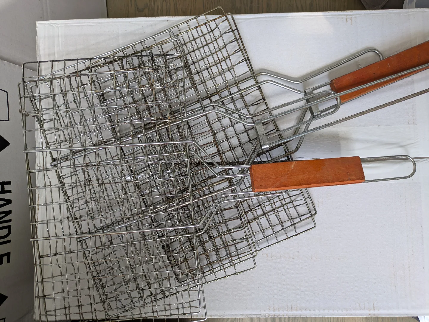 BBQ Grill Basket with Wooden Handle thumbnail