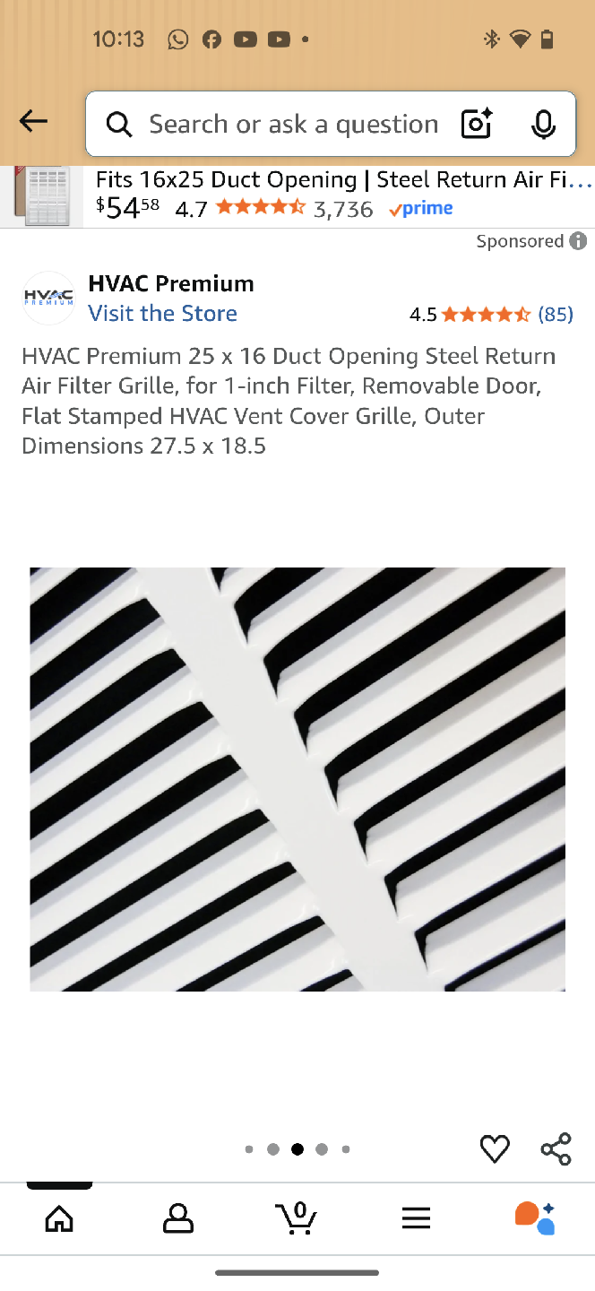 HVAC Premium 25x16 Duct Opening Air Filter Grille - photo 2