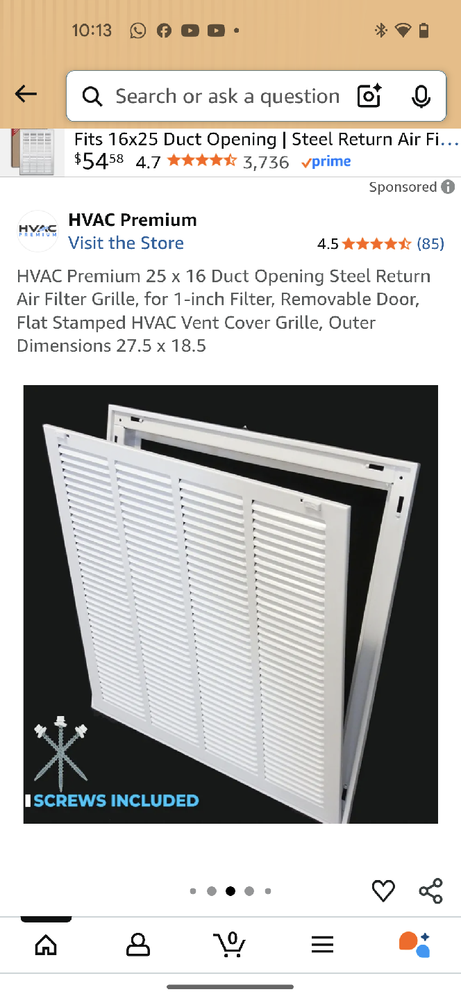 HVAC Premium 25x16 Duct Opening Air Filter Grille - photo 3