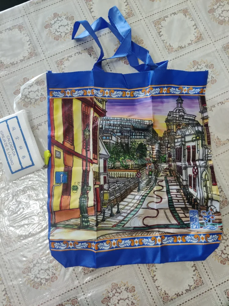 Macau City Scene Blue Tote Bag image indicator(2)