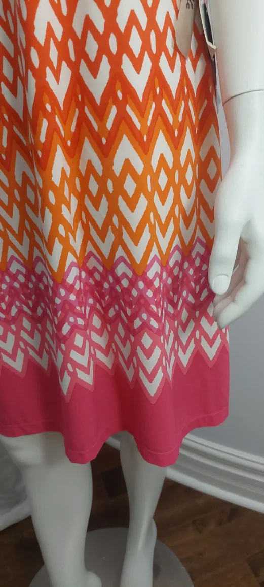 NEW - Eliza J Dress - Orange, Pink, White Pattern image indicator(2)