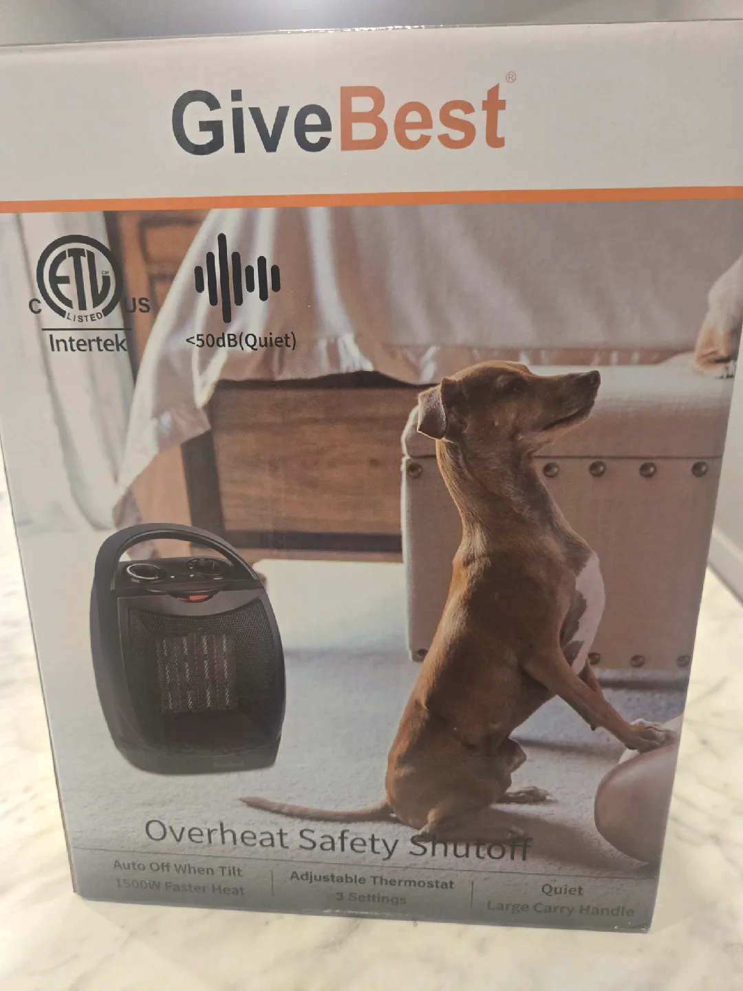 GiveBest Portable Electric Space Heater - Black thumbnail