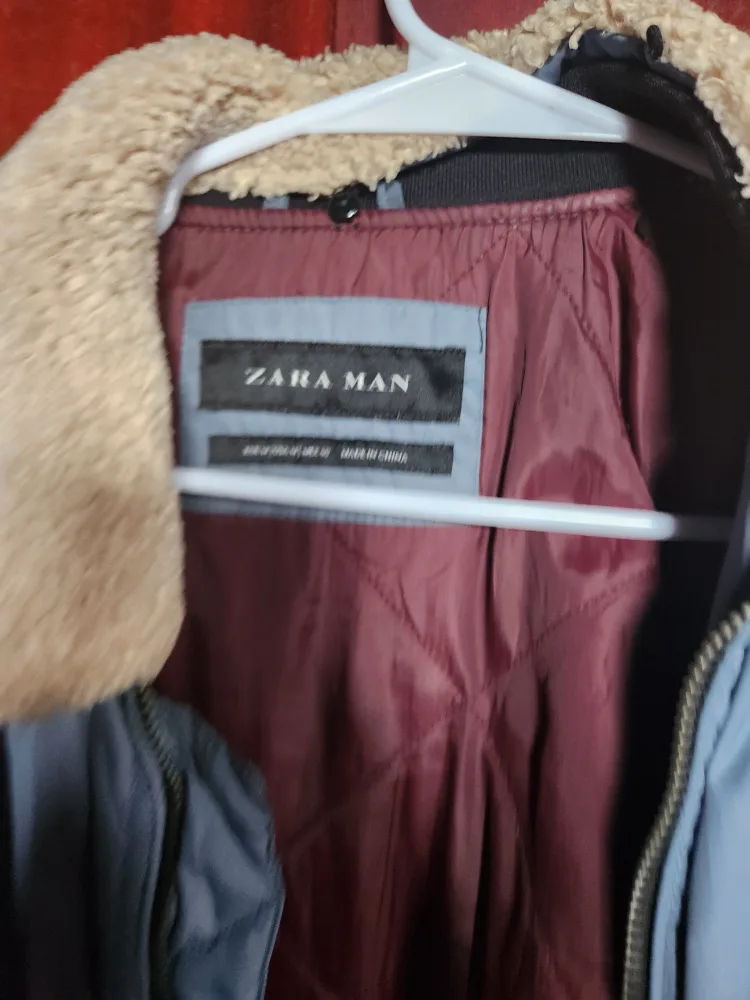 Zara Man Blue Bomber Jacket - Size M image indicator(7)