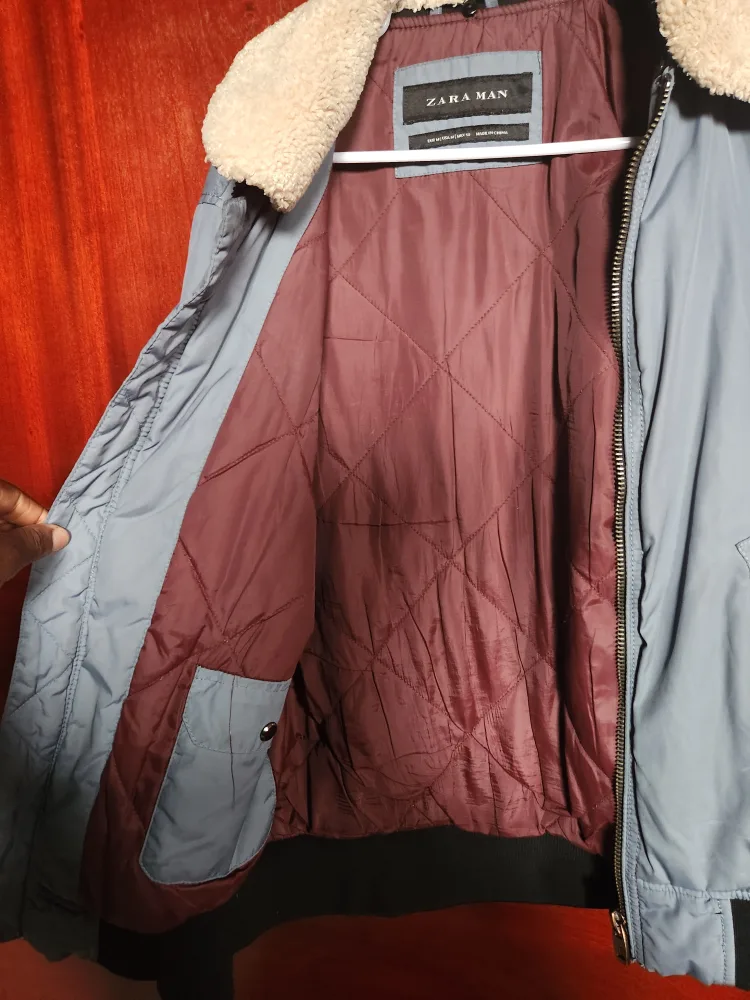 Zara Man Blue Bomber Jacket - Size M image indicator(8)